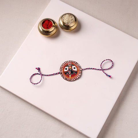 Lord Jagannath - Reusable Pattachitra Handpainted Rakhi with Potli 39