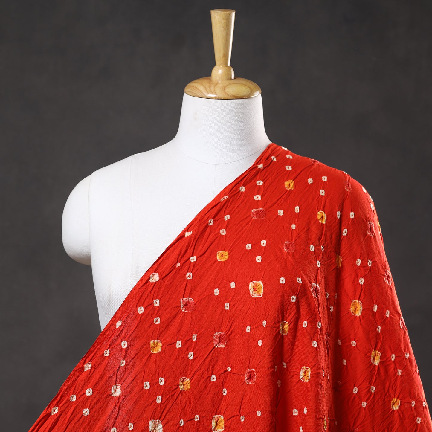 Orange - Kutch Bandhani Tie-Dye Cotton Fabric 01