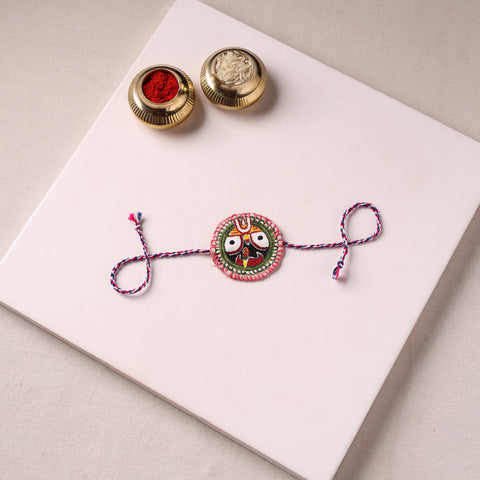 Lord Jagannath - Reusable Pattachitra Handpainted Rakhi with Potli 40