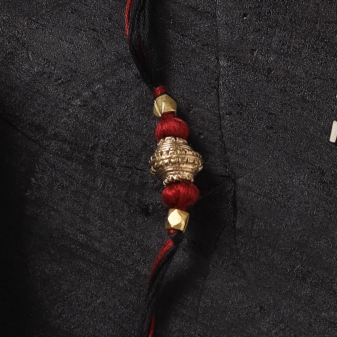 Multicolor - Handcrafted Tribal Dokra Brass Thread Rakhi with Banaras Wood Doll Box 19