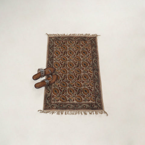 Warangal Handwoven Kalamkari Block Print Cotton Floor Mat (2 x 3 Feet) 08