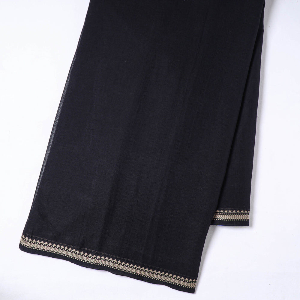 Black - Prewashed Dharwad Mercerised Cotton Thread Border Fabric 01