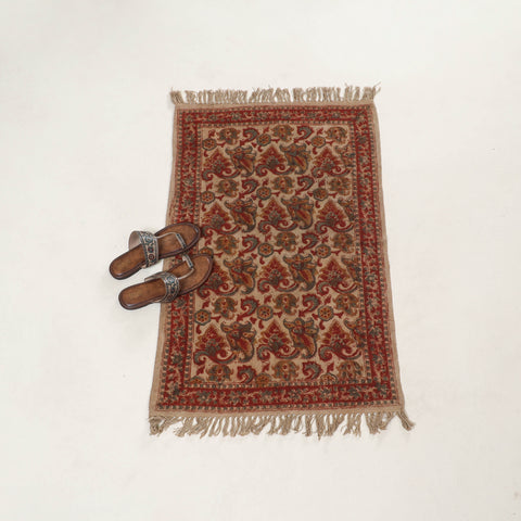 Warangal Handwoven Kalamkari Block Print Cotton Floor Mat (2 x 3 Feet) 07