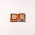 Madhubani Handpainted Wooden Photo Frame Fridge Magnet (Set of 2) 14