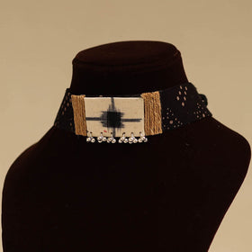Black - fabart jute choker necklace set with ghungroo work