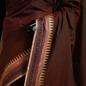 Brown - kandangi chettinad cotton saree with border 52