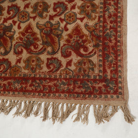 Maroon - Warangal Handwoven Kalamkari Block Print Cotton Floor Mat (2 x 3 Feet) 07