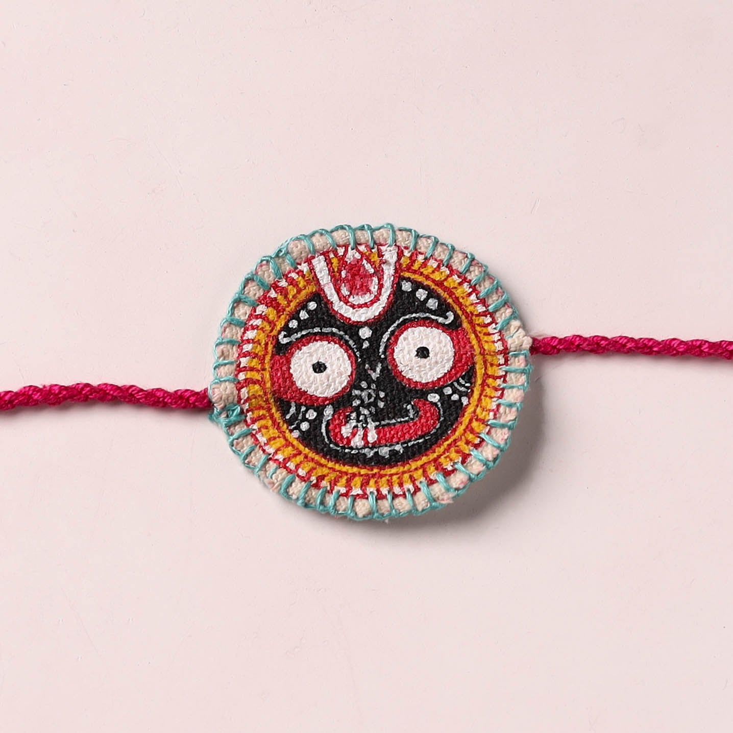 Lord Jagannath - Reusable Pattachitra Handpainted Rakhi with Potli 45