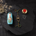 Multicolor - Handcrafted Tribal Dokra Brass Thread Rakhi with Banaras Wood Doll Box 25