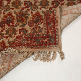 Maroon - Warangal Handwoven Kalamkari Block Print Cotton Floor Mat (2 x 3 Feet) 07