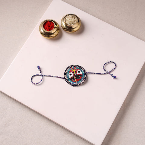 Lord Jagannath - Reusable Pattachitra Handpainted Rakhi with Potli 46