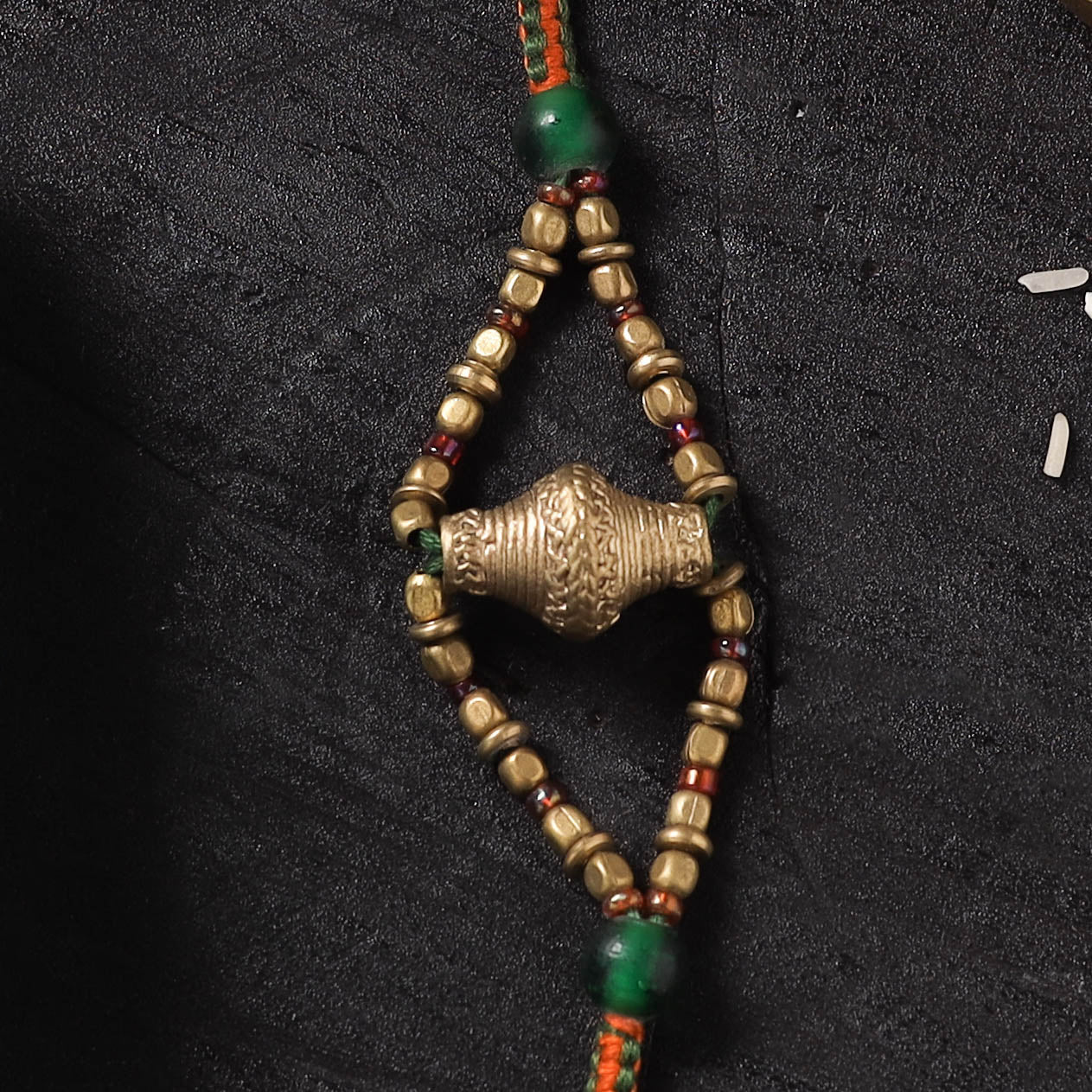 Multicolor - Handcrafted Tribal Dokra Brass Thread Rakhi with Banaras Wood Doll Box 25