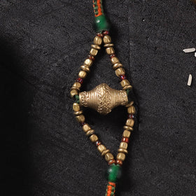 Multicolor - Handcrafted Tribal Dokra Brass Thread Rakhi with Banaras Wood Doll Box 25
