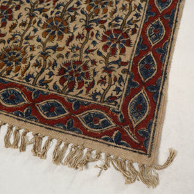 Beige - Warangal Handwoven Kalamkari Block Print Cotton Floor Mat (2 x 3 Feet) 06
