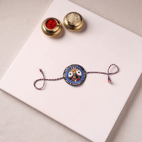 Lord Jagannath - Reusable Pattachitra Handpainted Rakhi with Potli 47