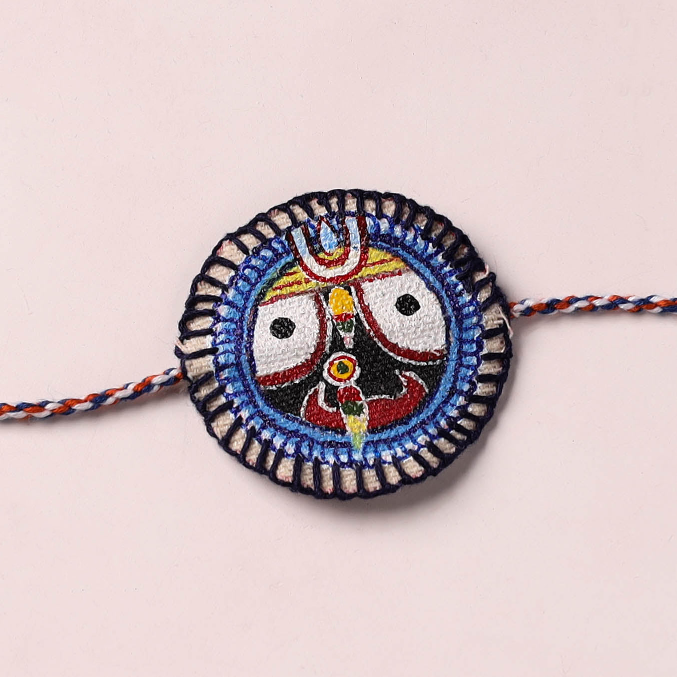Lord Jagannath - Reusable Pattachitra Handpainted Rakhi with Potli 47