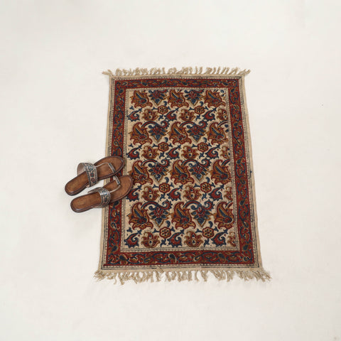Warangal Handwoven Kalamkari Block Print Cotton Floor Mat (2 x 3 Feet) 05
