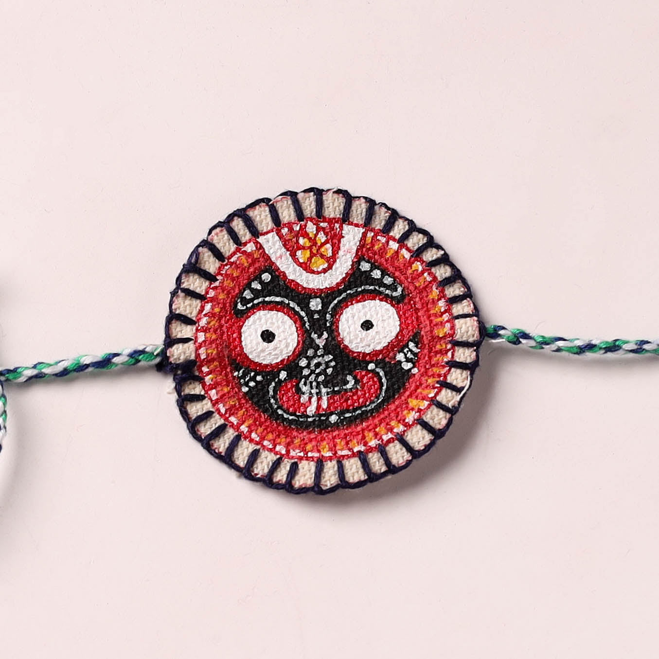 Lord Jagannath - Reusable Pattachitra Handpainted Rakhi with Potli 48