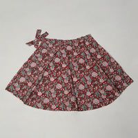 Red - Sanganeri Block Printed Cotton Wrap Around Skirt 29