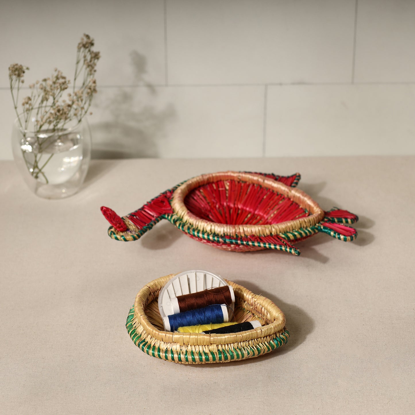 Handmade Sikki Grass Peacock Decorative Multipurpose Box
