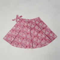 Pink - Sanganeri Block Printed Cotton Wrap Around Skirt 30