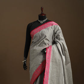 Grey Kandangi Chettinad Cotton Saree with Border