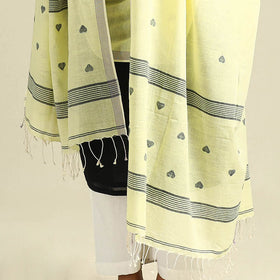 Yellow - handloom cotton burdwan jamdani dupatta 24
