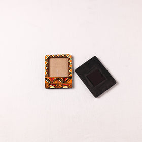 Madhubani Handpainted Wooden Photo Frame Fridge Magnet (Set of 2) 20