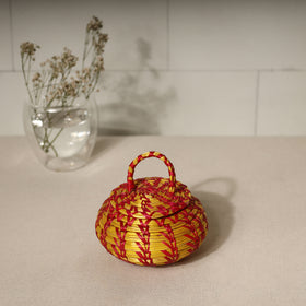 Handmade Sikki Grass Multipurpose Red Utility Box (Small)