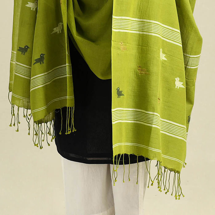 Buy Handloom Cotton Burdwan Jamdani Dupatta