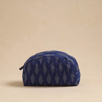 Blue - Handcrafted Cotton Quilted Cosmetic Pouch 25