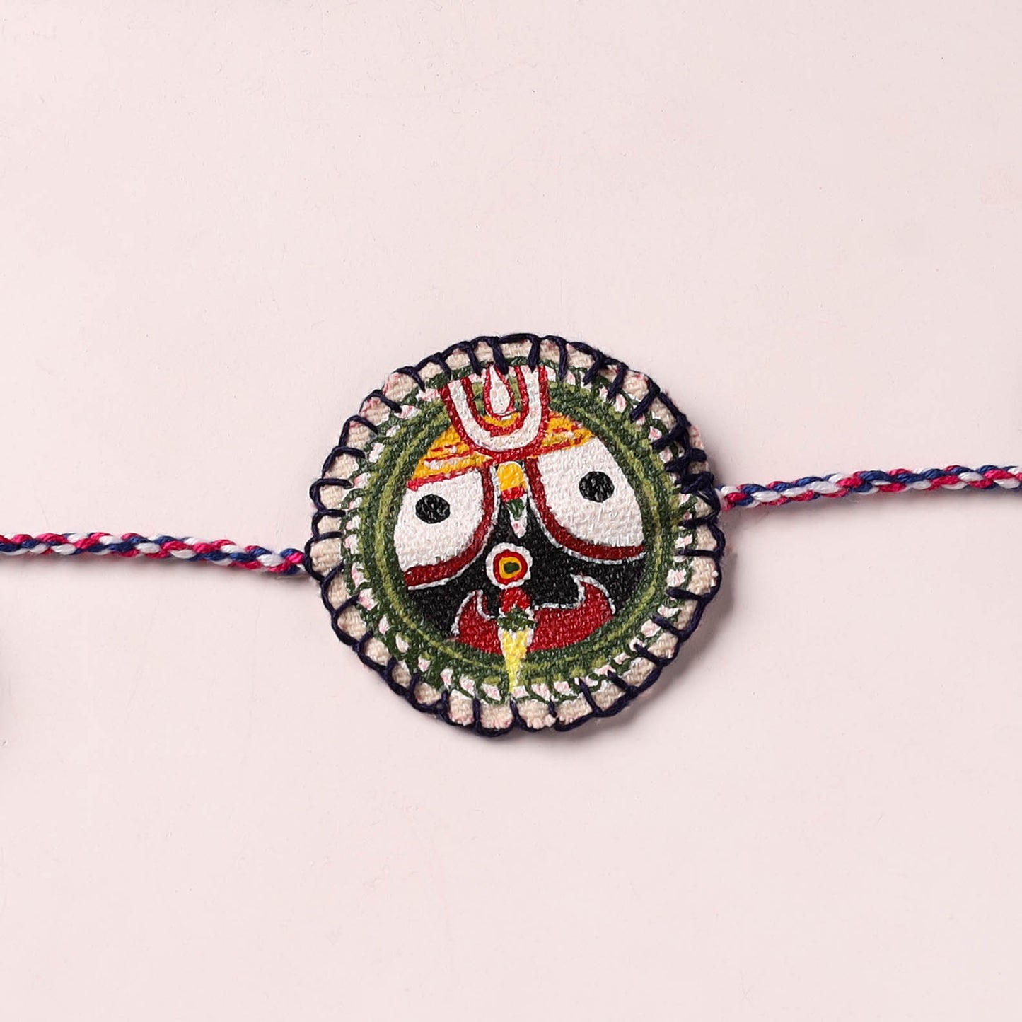 Lord Jagannath - Reusable Pattachitra Handpainted Rakhi with Potli 54