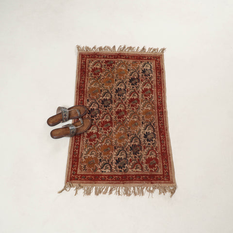 Warangal Handwoven Kalamkari Block Print Cotton Floor Mat (2 x 3 Feet) 02
