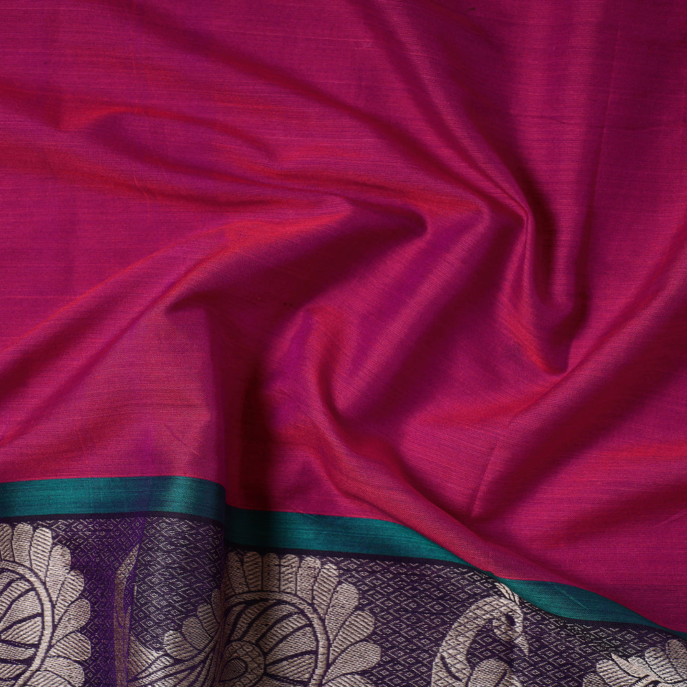 Pink - Prewashed Dharwad Mercerised Cotton Thread Border Fabric 08