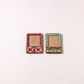 Madhubani Handpainted Wooden Photo Frame Fridge Magnet (Set of 2) 22
