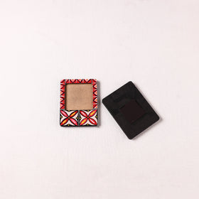 Madhubani Handpainted Wooden Photo Frame Fridge Magnet (Set of 2) 22