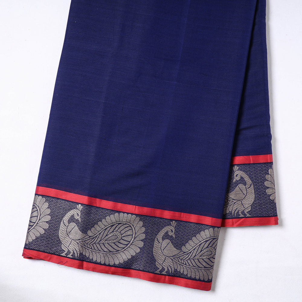 Blue - Prewashed Dharwad Mercerised Cotton Thread Border Fabric 09