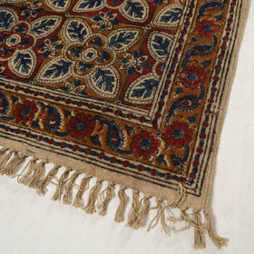 Multicolor - Multi colour - Warangal Handwoven Kalamkari Block Print Cotton Floor Mat (2 x 3 Feet) 01