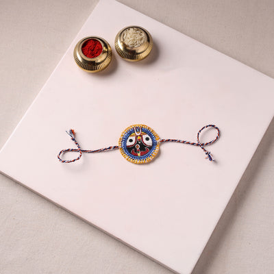 Lord Jagannath - Reusable Pattachitra Handpainted Rakhi with Potli 57