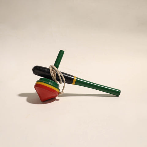 Handmade Lacquered Wooden Spinning Top - Lattu 12