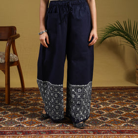 Buy Cotton Bengal Kantha Hand Embroidery Palazzo