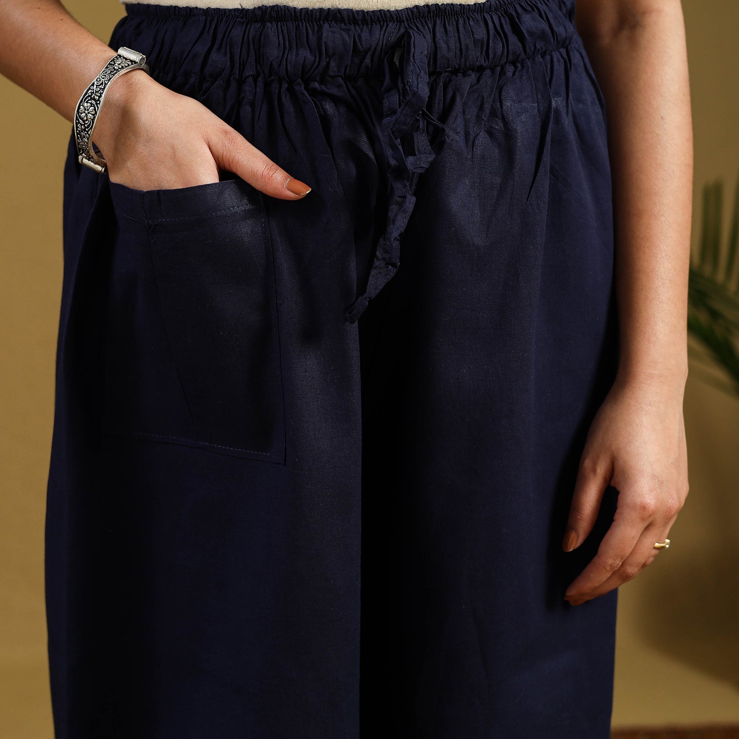 Buy Cotton Bengal Kantha Hand Embroidery Palazzo