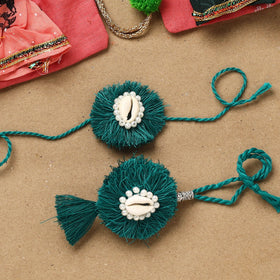 Cowrie Flower - Handmade Beads Shell Work Rakhi & Lumba Set 114