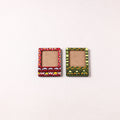 Madhubani Handpainted Wooden Photo Frame Fridge Magnet (Set of 2) 24