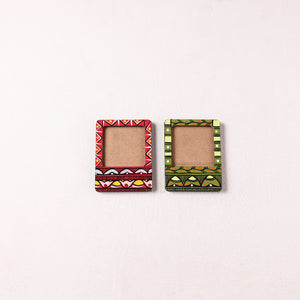 Multicolor - Madhubani Handpainted Wooden Photo Frame Fridge Magnet (Set of 2) 24