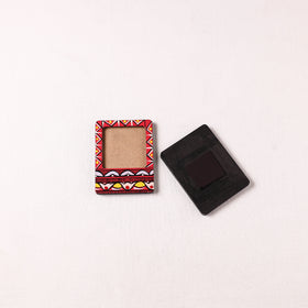 Madhubani Handpainted Wooden Photo Frame Fridge Magnet (Set of 2) 24
