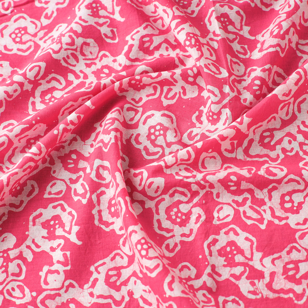 Pink - Hand Batik Printed Pure Cotton Fabric 67