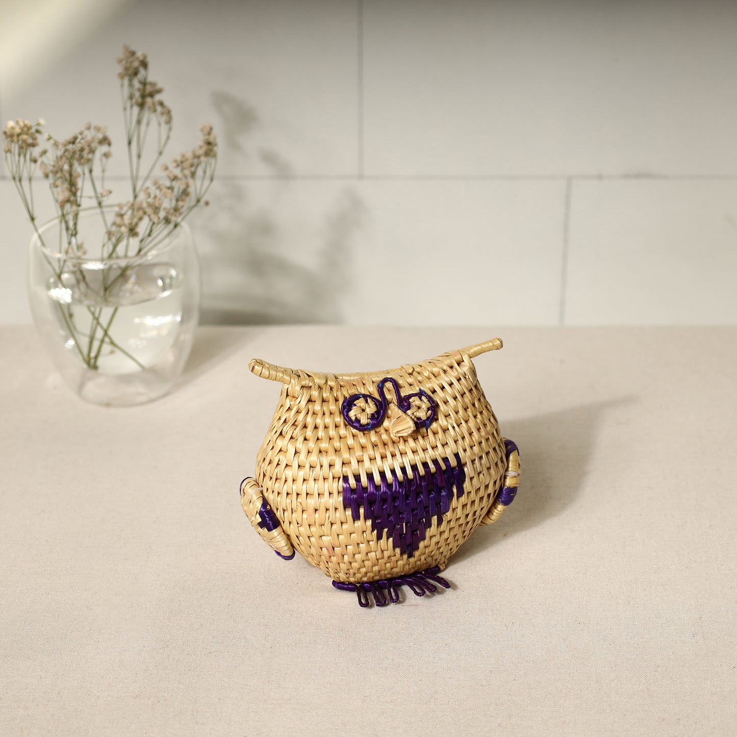 Handmade Sikki Grass Owl Money Bank