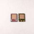 Madhubani Handpainted Wooden Photo Frame Fridge Magnet (Set of 2) 26