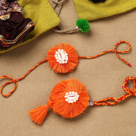 Handmade Beads Shell Work Rakhi & Lumba Set 116
